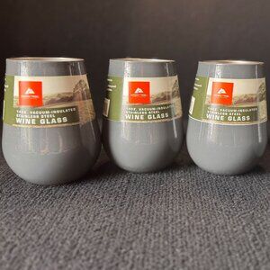 New Gray Ozark Trail 14 OZ. Vacuum-Insulated Stainless Steel Wine Glass